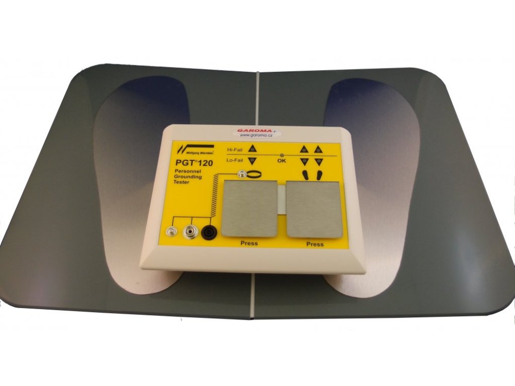 Tester zemnících náramků a obuvi PGT120.COM s RS232 interface PGT120.COM testovací jednotka včetně elektrody pro obuv