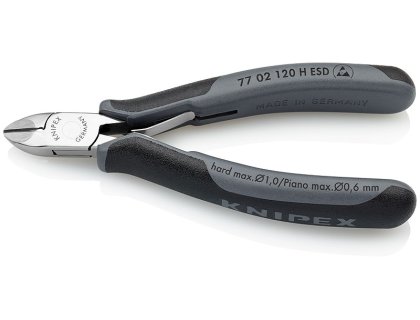 Boční štípací kleště 120mm pro elektroniku ESD s vsazeným karbidovým břitem