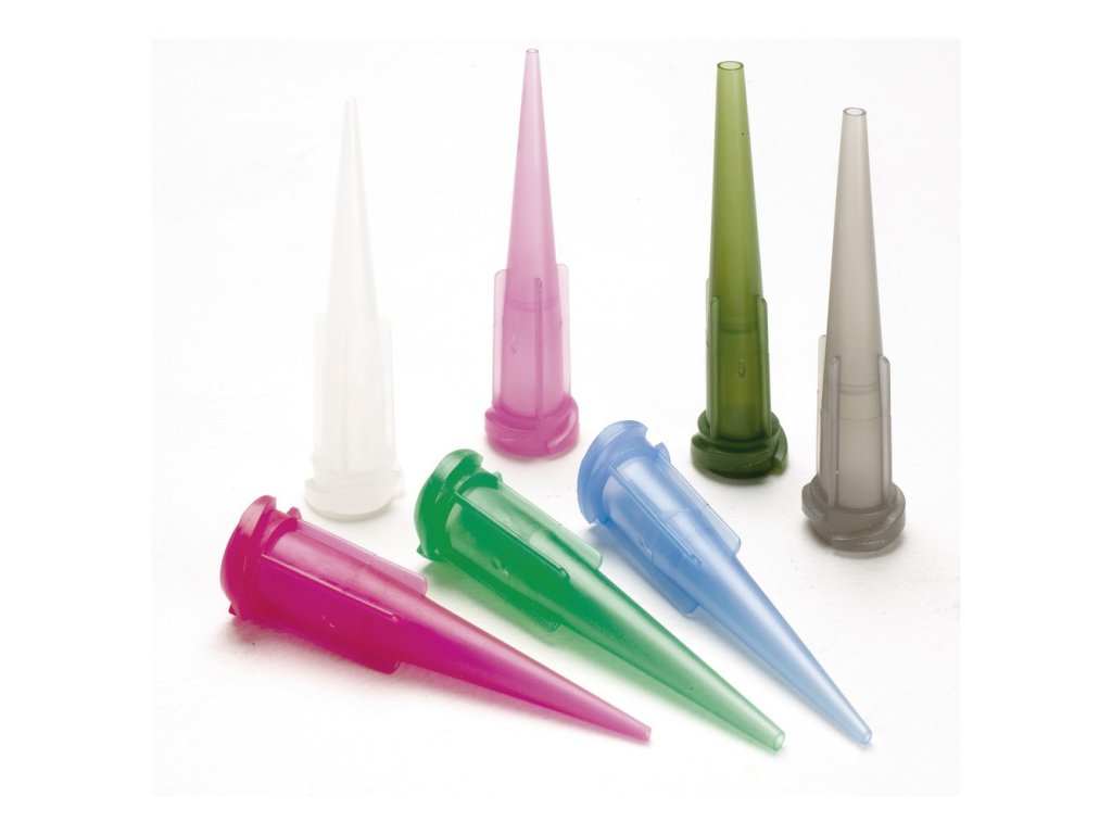 Konická dávkovací jehla. 0,20mm, 27G, transparentní