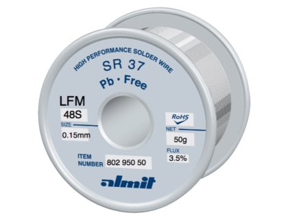 bezolovnatá pájka, SR37 LFM-48 S 0,8 mm - 500 g