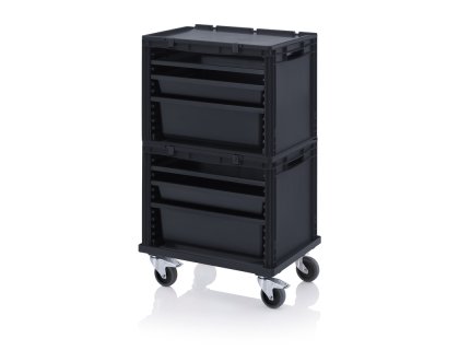 ESD zásuvkový kontejner Kompletní systém 2 x Kontejner vybaven: 2 x SB.H, 2 x W24-t, 2 x W84-t, 2 x W172-t, 1 x SB.RO ESD Provedení