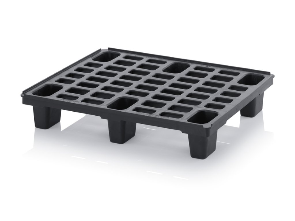 ESD lehké palety s bezpečnostním okrajem 120 x 100 x 15 cm se 3 lyžinami