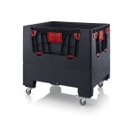 Skládací ESD big boxy se 4 dvířky 120 x 80 x 100 cm 3 ližiny