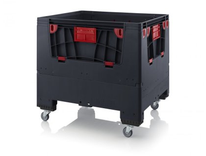 Skládací ESD big boxy se 4 dvířky 120 x 80 x 100 cm 3 ližiny