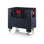 Skládací ESD big boxy se 4 dvířky 120 x 80 x 100 cm 3 ližiny