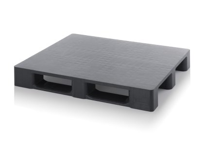 ESD palety uzavřené bez bezpečnostního okraje 120 x 80 x 15,2 cm se dvěma trubkami, 3 ližiny