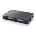 ESD palety uzavřené s bezpečnostním okrajem 120 x 80 x 15,2 cm se dvěma trubkami, 3 ližiny