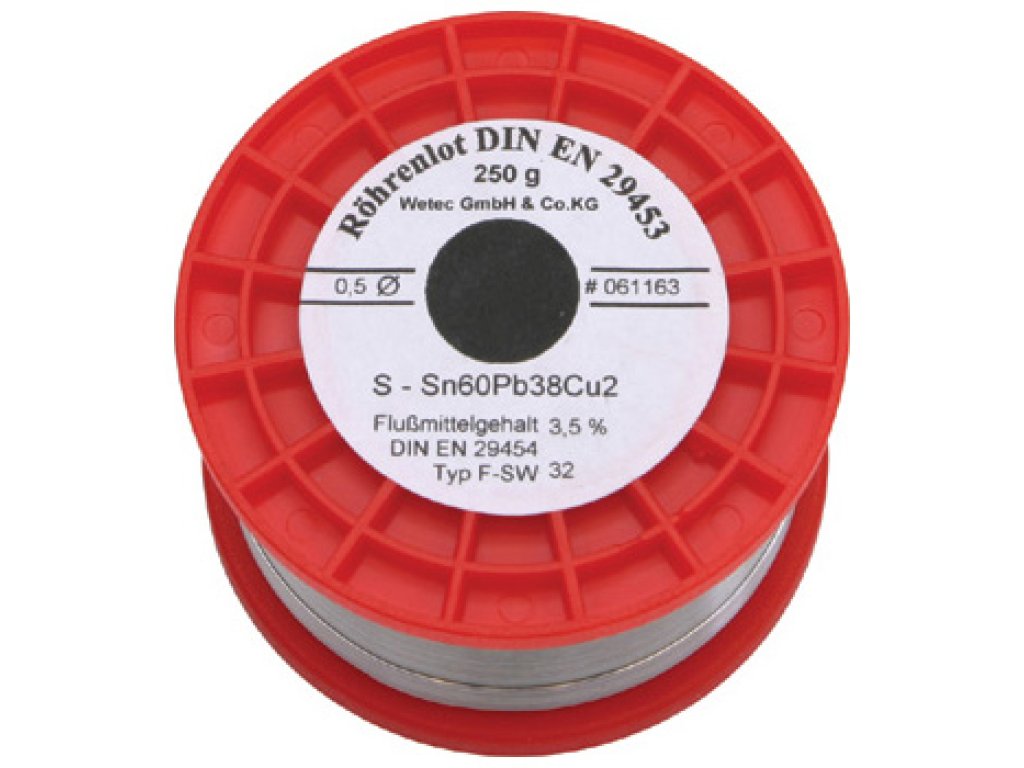 Olovnatá pájka Sn60Pb38Cu2 1,0 mm - 1000 g