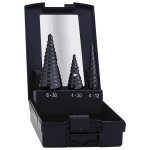 Univerzální stupňová vrtací souprava 6-30, 4-20, 4-12 mm, povrchová vrstva TiN