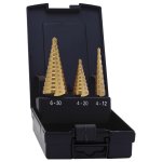 Univerzální stupňová vrtací souprava 6-30, 4-20, 4-12 mm, povrchová vrstva TiN