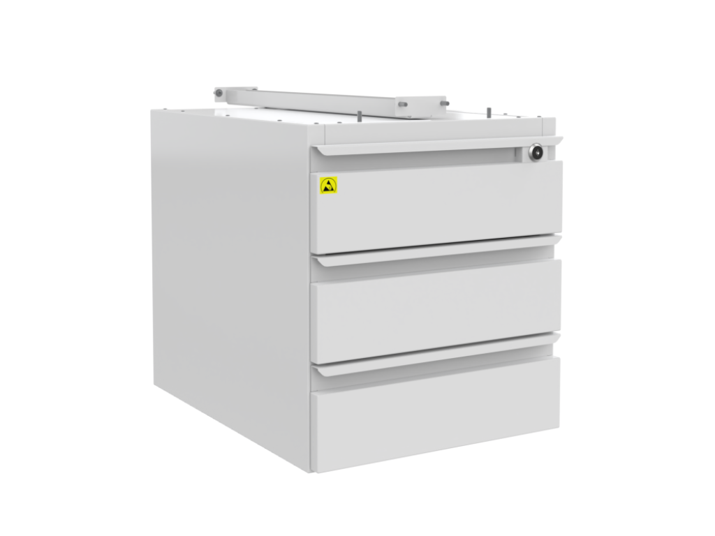 Zásuvkové boxy pro ESD stoly 4x zásuvka, 400x540x446, na kolečkách