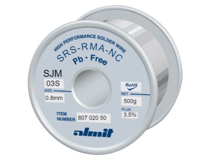 bezolovnatá pájka, SRS RMA-NC SJM 0,8 mm - 500 g